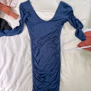 blue tight fit short dress